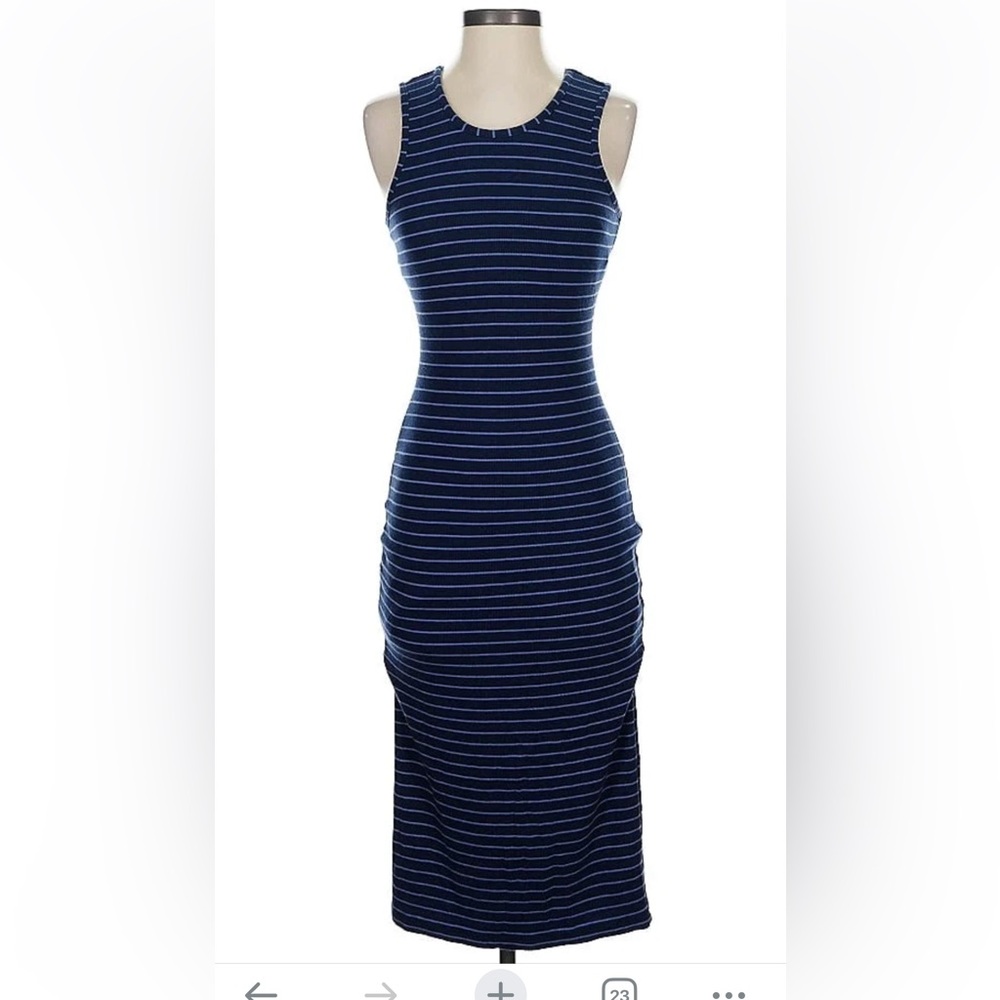 Marine Layer Blue striped ribbed Lexie maxi dress